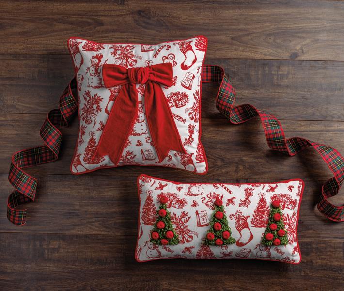 Triple Tree Embellished Pillow